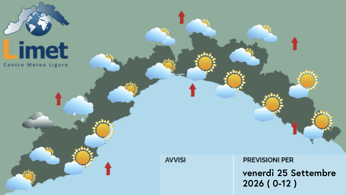 Meteo, qualche possibile piovasco nelle zone interne