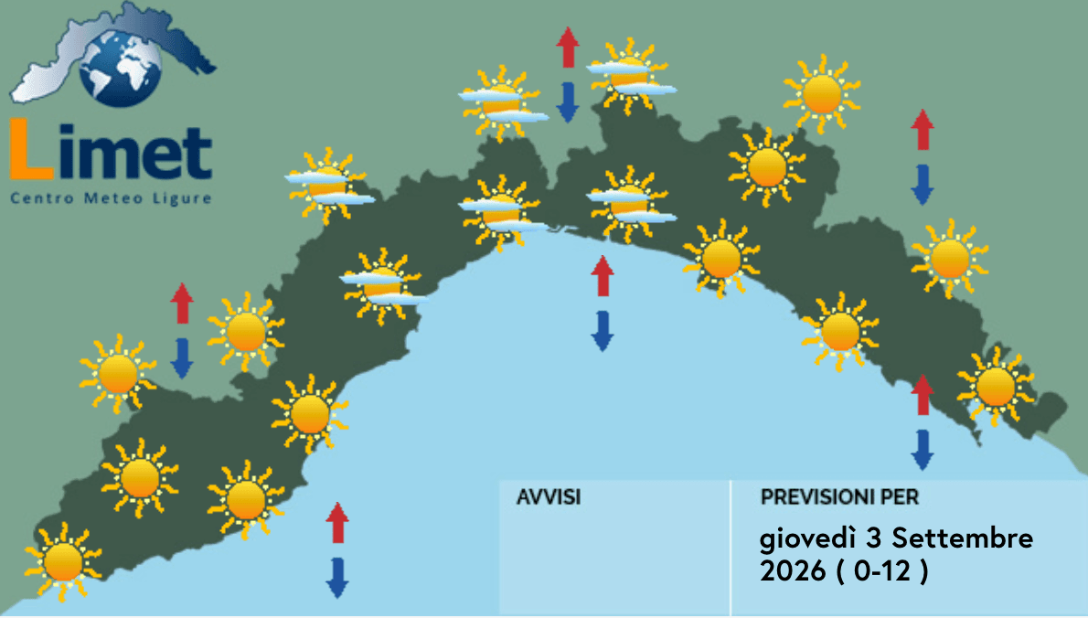 Meteo, al mattino cielo sereno su tutta la Liguria