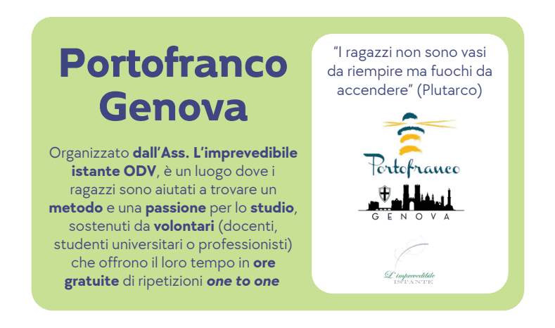 Portofranco Genova 2026/2027: due luoghi per offrire un aiuto gratuito per studenti in difficoltà