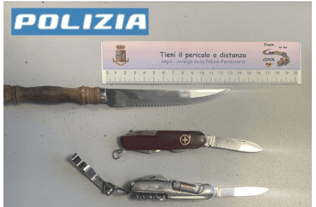 Principe, evade dai domiciliari e viene fermato in stazione con coltelli e forbici nei borsoni