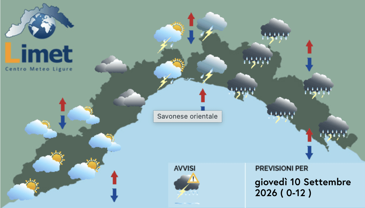 Meteo, ancora maltempo sulla Liguria: attesi forti temporali soprattutto in mattinata 