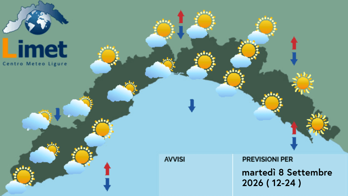 Meteo, mattinata stabile e soleggiata su gran parte della Liguria