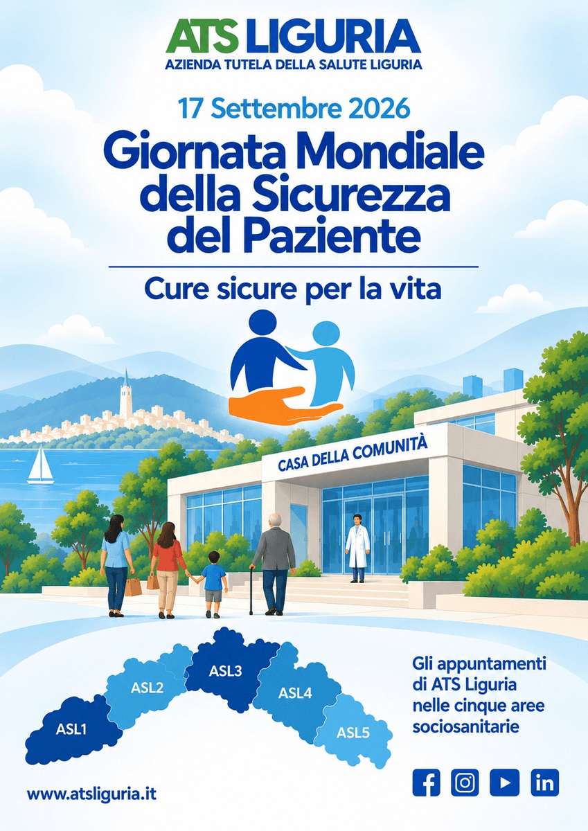 ATS Liguria aderisce alla Giornata Mondiale della Sicurezza del Paziente con "Cure sicure per la vita"