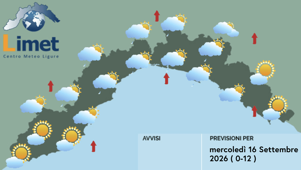 Meteo, aumento della nuvolosità e possibili rovesci sul settore centrale della regione