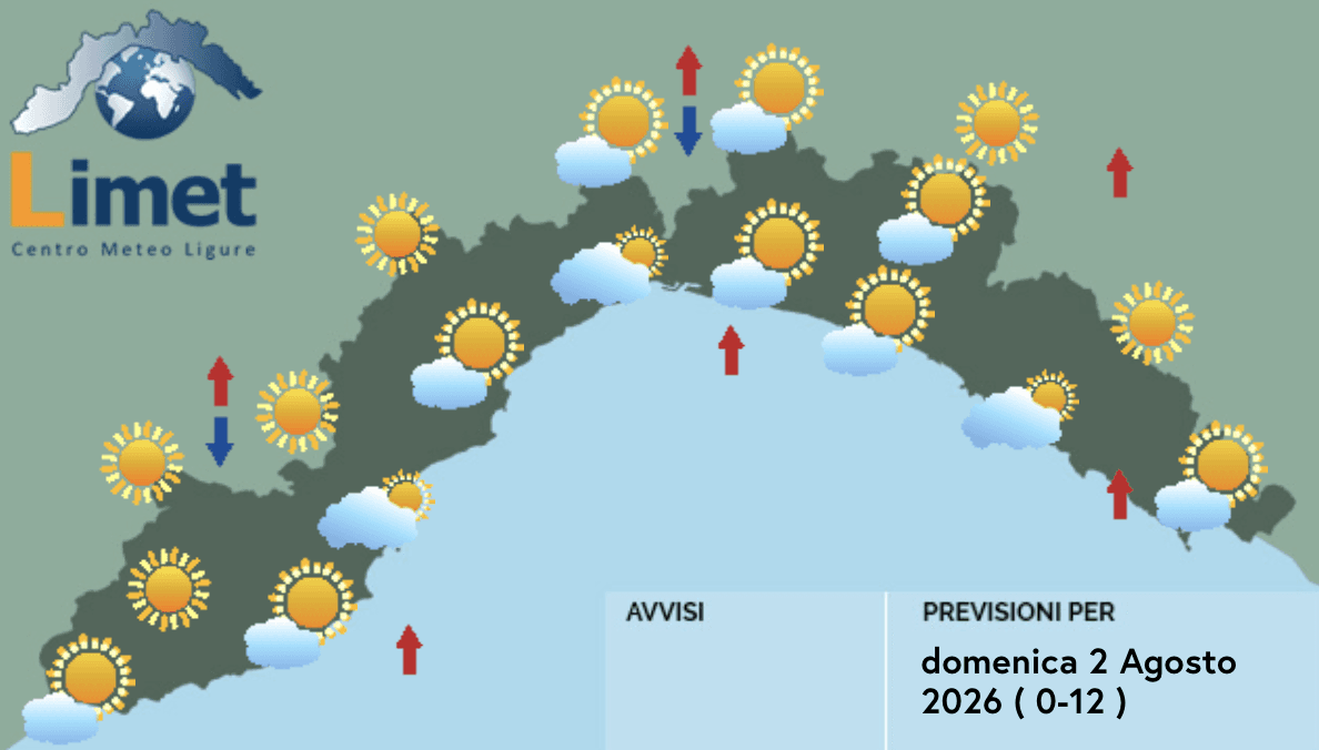 Meteo, cielo sereno su tutta la Liguria con temperature superiori alla media