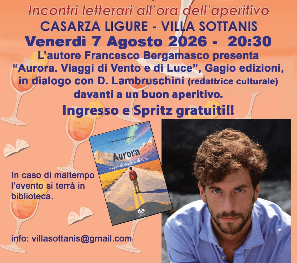 SpritzZiamo Cultura a Casarza Ligure: a Villa Sottanis arrivano i "Viaggi di Vento e di Luce" di Francesco Bergamasco