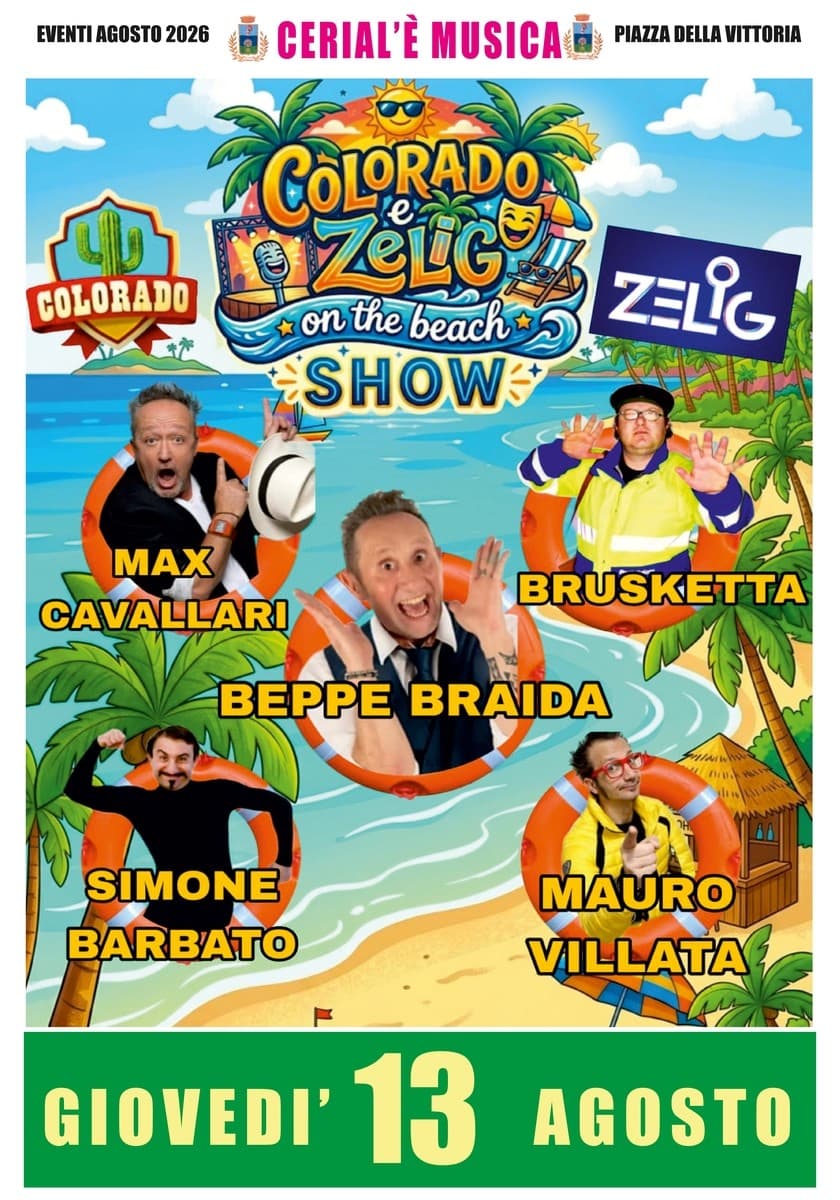 Colorado & Zelig On the Beach Show a Ceriale una notte di grandi risate con i protagonisti della comicità italiana