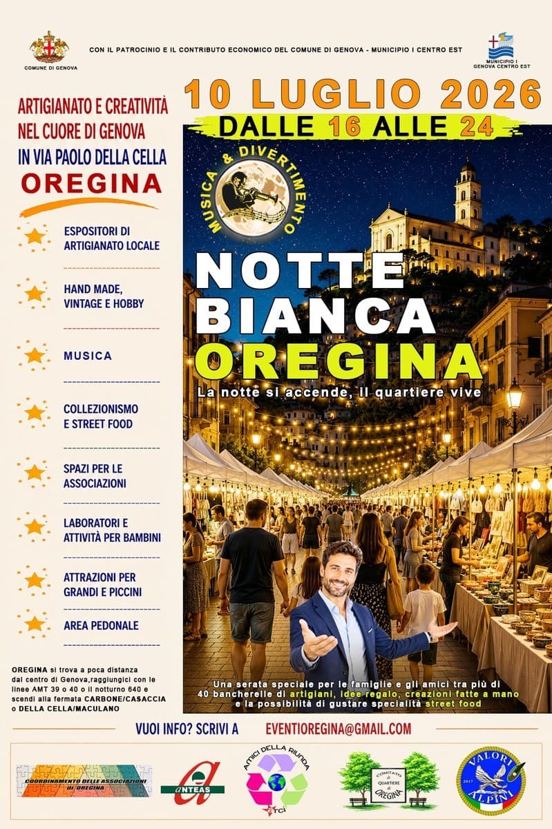 Artigianato, musica e street food, a Oregina arriva la grande "Notte Bianca"