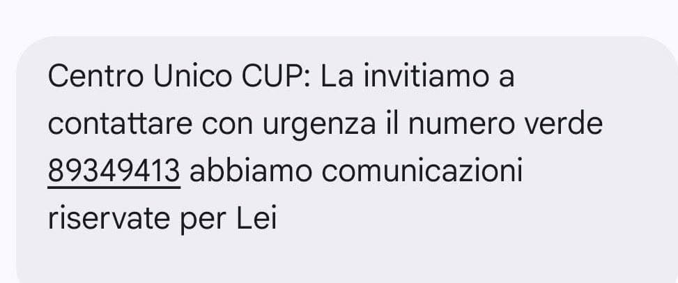 Falsi sms a nome del Cup, l’allarme della Regione: “Non rispondete e non richiamate quei numeri”