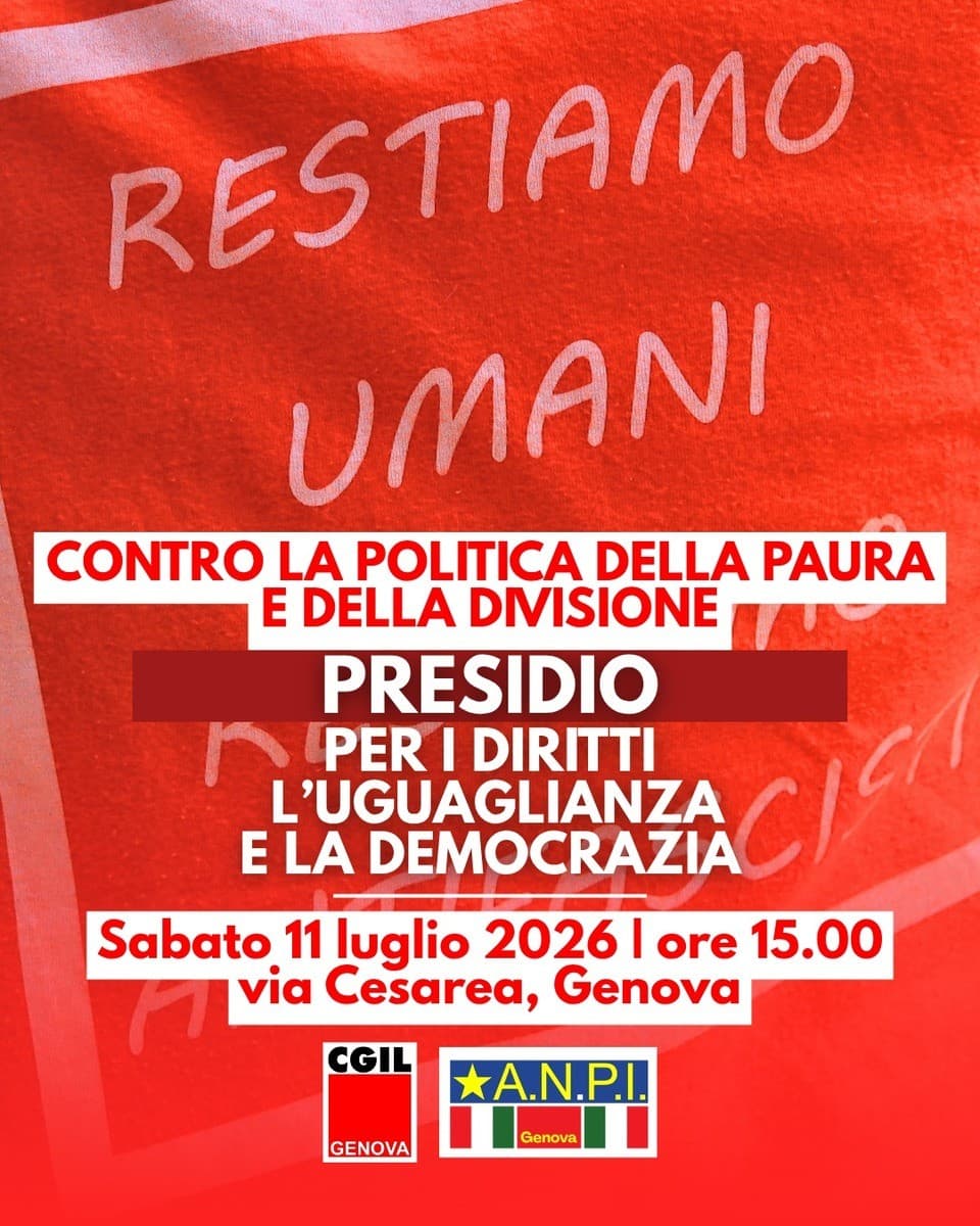 “Restiamo umani”: Cgil e Anpi lanciano un presidio a Genova contro le posizioni di Vannacci 