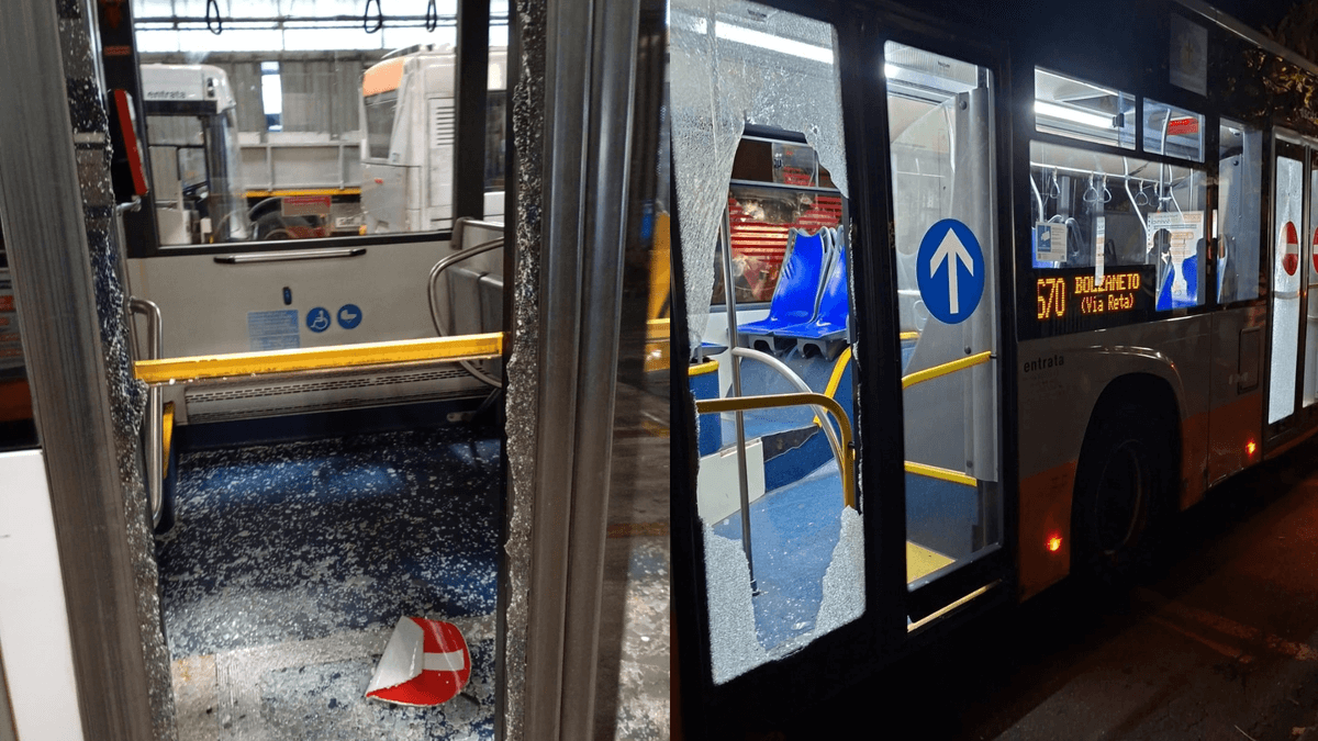 Amt, notte di violenza sul 670: vetri spaccati e autista minacciato, due fermati