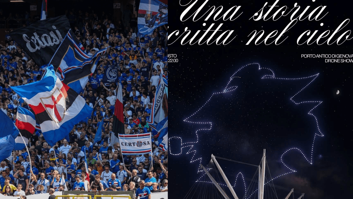 Sampdoria, 80 anni di storia: oggi la città si colora di blucerchiato tra 450 droni e la grande festa della Sud