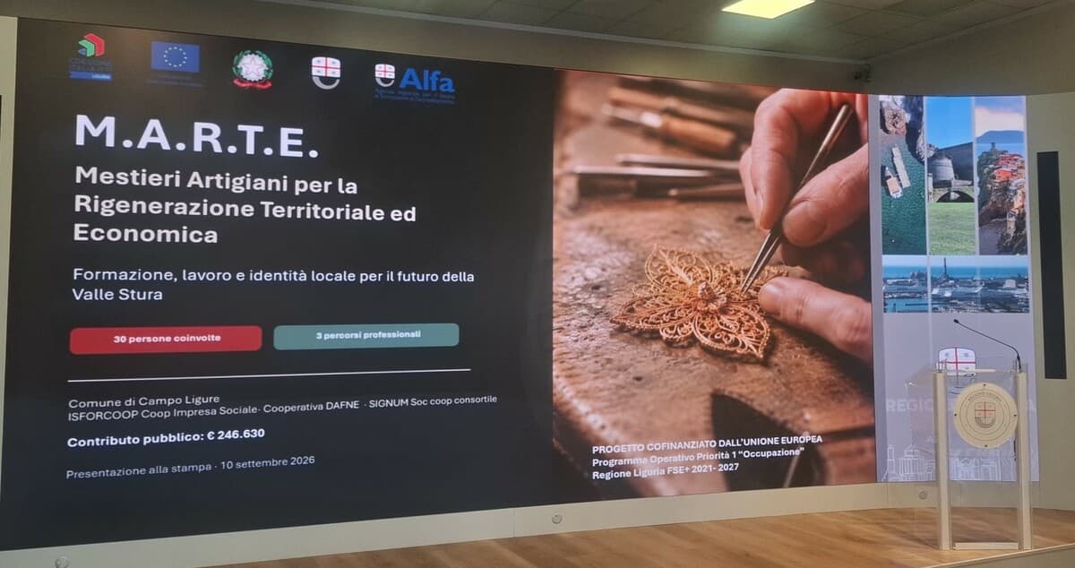 Valle Stura, al via il progetto M.A.R.T.E.: 30 posti per corsi gratuiti tra filigrana, saldatura e turismo