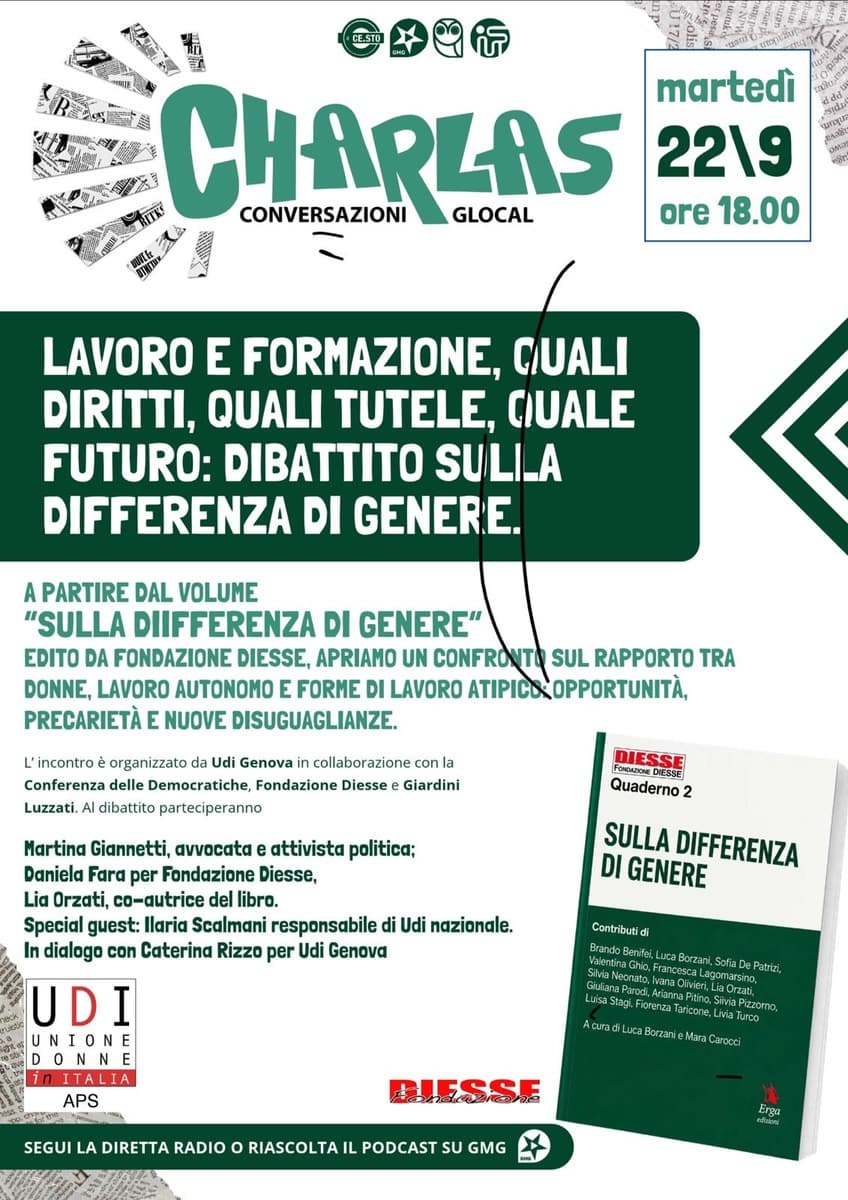 Ai Giardini Luzzati un dibattito su donne, lavoro e diritti a partire dal volume "Sulla differenza di genere"