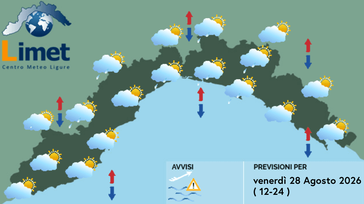 Meteo, al mattino piogge diffuse sul settore centro-occidentale della Liguria