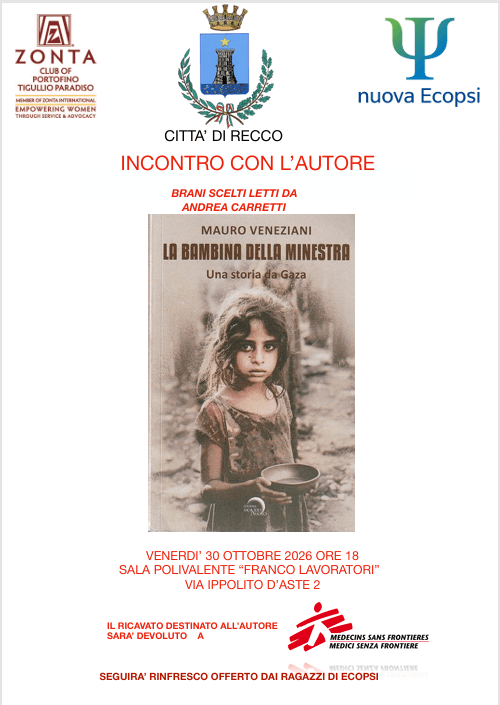 Recco, nella sala Franco Lavoratori la presentazione del libro "La bambina della minestra"