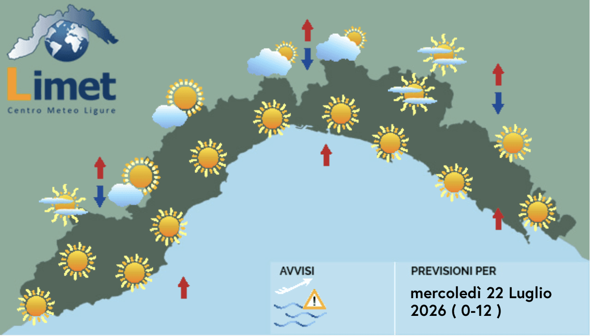 Meteo, cielo sereno su gran parte della Liguria