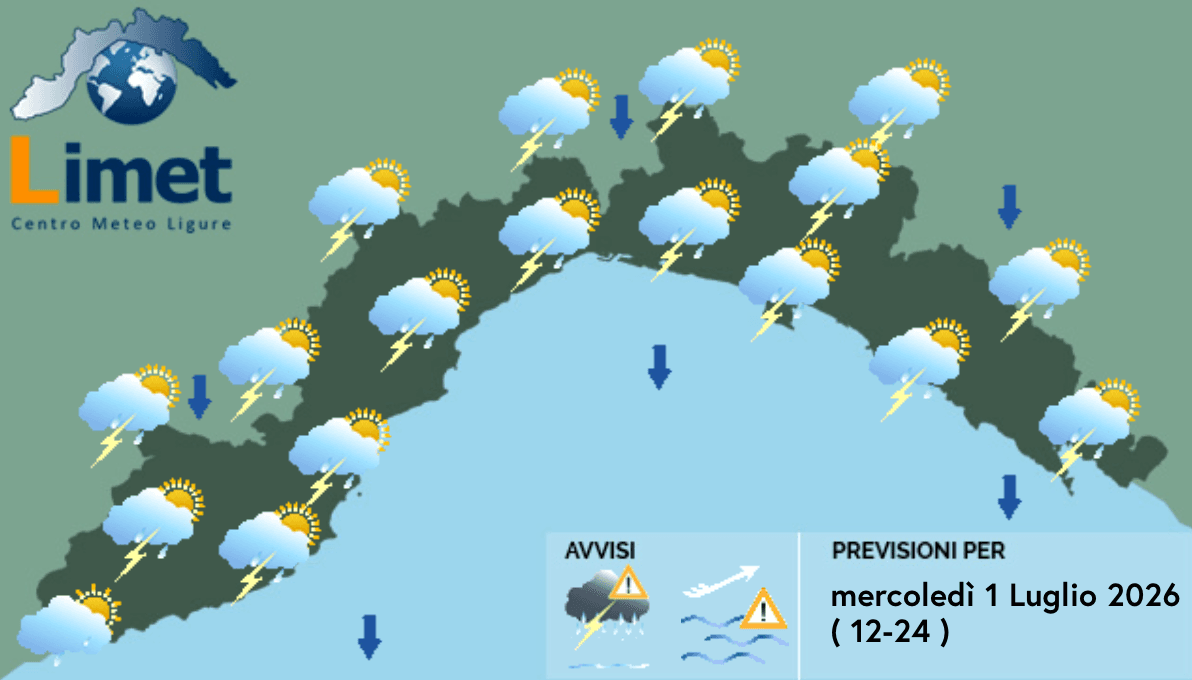 Meteo, temporali forti e rischio grandine sulla Liguria: peggioramento dal pomeriggio